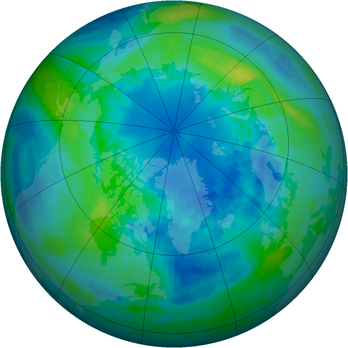 Arctic ozone map for 13 October 2004